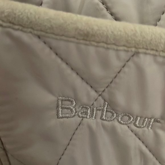 Barbour Quilted Cream fleece lined coat Size 10 - Picture 6 of 7